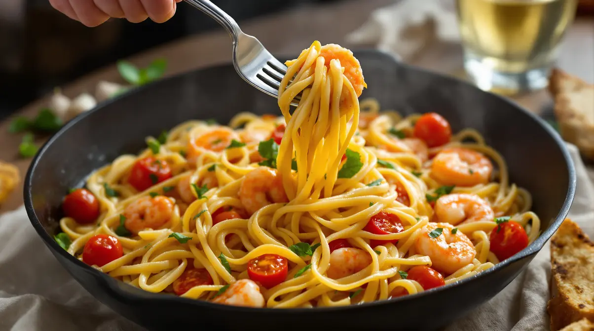 Fini les pâtes aux crevettes sèches : cette sauce au vin blanc et basilic change tout en 15 minutes Fini les pâtes aux crevettes sèches : cette sauce au vin blanc et basilic change tout en 15 minutes