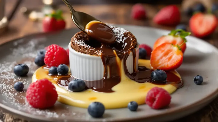 Fondants au chocolat et crème anglaise : la recette qui révèle un cœur coulant et une crème lisse