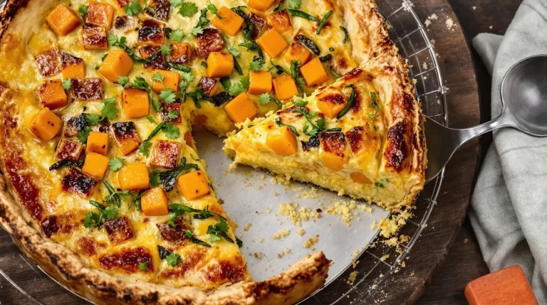 Je ne fais plus de quiche traditionnelle depuis que j’ai testé cette quiche vegan aux légumes d’hiver, crémeuse et irrésistible sans œufs ni crème