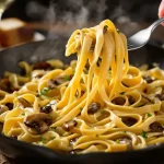One pot pasta aux champignons : cuit ensemble, nappé de crème et fondant, il est très rapide