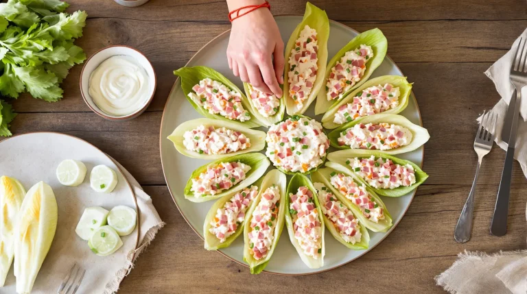 Petites barquettes d’endive au jambon : mon apéritif ultra express prêt en quelques minutes