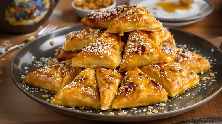 Volutes dorées prêtes en un éclair : triangles amande-noisette croustillants pour l’iftar au miel parfumé